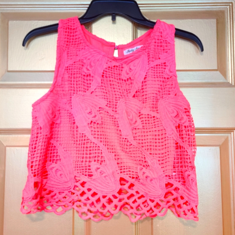 Hot pink crop tank top M